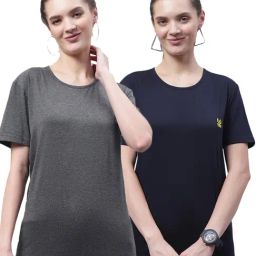 Vimal Jonney Grey & Navy Cotton Logo T-Shirt - Pack Of 2-picture-18