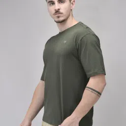 Woodland Dark Olive Cotton Regular Fit T-Shirt image 4