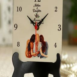 FNP Multicolor MDF Printed Mother Daughter Forever Together Table Clock-picture-30