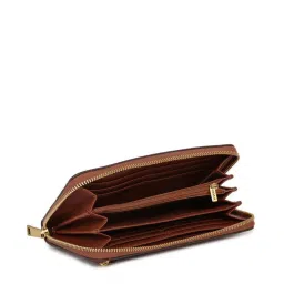 Fossil Logan Brown Solid Zip Around Wallet for Women image 4
