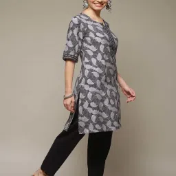 Rangriti Black Printed Straight Kurta image 4
