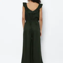 Allen Solly Olive Green Sleeveless Jumpsuit image 2