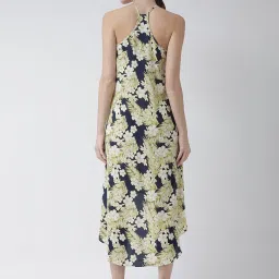 KASSUALLY Navy & Green Floral Print High-low Dress image 2