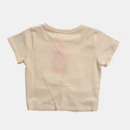 Angel & Rocket Kids Beige Cotton Regular Fit T-Shirt image 2