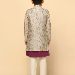 KISAH Multicolor Floral Full Sleeves Kurta, Sherwani with Pyjamas image 2
