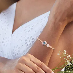 BHIMA 18K BIS Hallmark 750 Purity Rose Gold Designer Stone Bracelet Bangle image 3