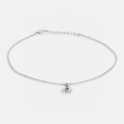 Mia by Tanishq Petite Daisy Silver Anklet for Women image 2