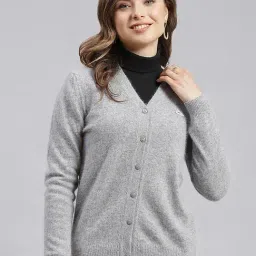 Monte Carlo Grey Wool Textured Cardigan image 3