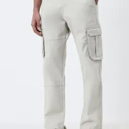 WES Casuals by Westside Ivory Relaxed-Fit Mid-Rise Cargo Jeans-picture-20