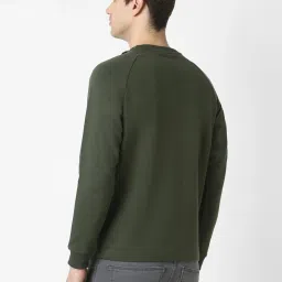 Peter England Green Cotton Regular Fit Sweatshirt image 2