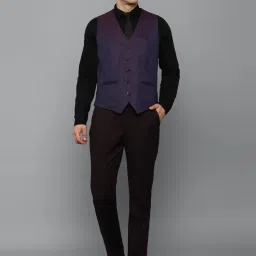 Allen Solly Brown Slim Fit Checks Three Piece Suit image 3