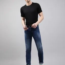 Lindbergh Blue Tailored Fit Lightly Washed Jeans image 5