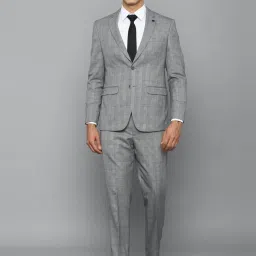 Allen Solly Grey Slim Fit Checks Two Piece Suit image 1