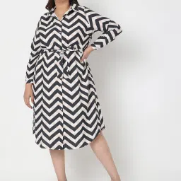 Vero Moda Black & White Printed Shirt Dress image 1