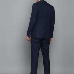 Allen Solly Navy Blue Slim Fit Checks Three Piece Suit image 2