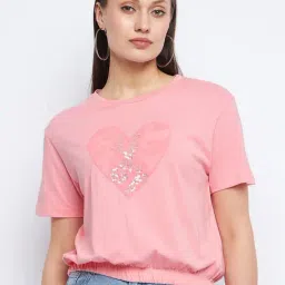 MADAME Pink Embellished Top-image-37