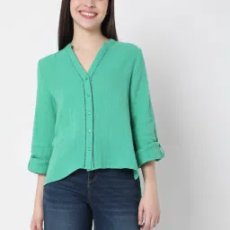 Vero Moda Green Regular Fit Shirt image 1
