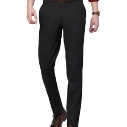 Turtle Black Ultra Slim Fit Chequered Trousers-picture-48