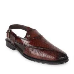 Carlton London Men's Brown Back Strap Sandals image 2