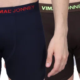Vimal Jonney Assorted Cotton Regular Fit Trunks - Pack of 2 image 1