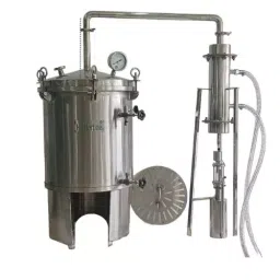 HM Herbals 100 L Stainless Steel Small Distillation Unit for Rose Water, Ark, Cow Urine Distillation etc., HM100-image-62