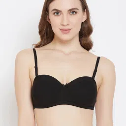 Clovia Black Non Wired Padded Balconette Bra image 1