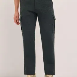 The Bear House Green Straight Fit Casual Cargos-image-71