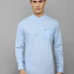 allen solly Men Blue Slim Fit Solid Full Sleeves Casual Shirts-picture-13