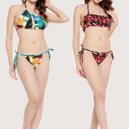 Secrets By ZeroKaata Assorted Printed Bikini Set - Pack Of 2-image-37