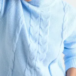 FEMMELLA Blue Acrylic Solid Regular Fit Sweater image 5