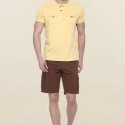 Basics Brown Solid Cotton Casual Shorts image 1