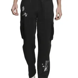 BENE KLEED Black Blended Relaxed Fit Solid Trackpant-picture-33