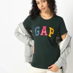 GAP Green Cotton Printed Short Sleeves T-Shirt-image-24
