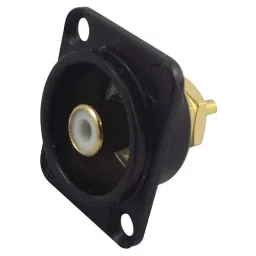 NEUTRIK Socket, Rca / Phono, BlACk, D, White, NF2D-B-9 image 1