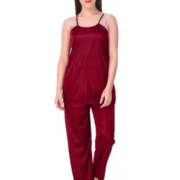 N-Gal Maroon Lace 8 Piece Nighty image 2