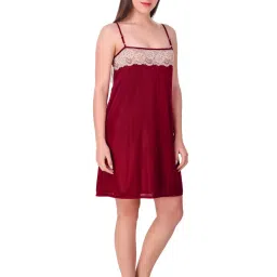 N-Gal Maroon Lace 8 Piece Nighty image 4