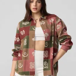 The Souled Store Brown 100% Cotton Print Shirt-image-31
