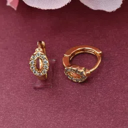 MEIRA JEWELLERY Artificial Stones Studded Contemporary Hoop Earrings-picture-11