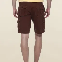 Basics Brown Solid Cotton Casual Shorts image 2