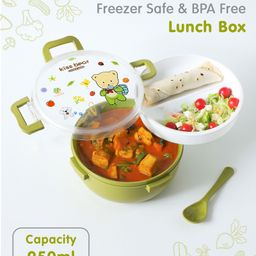 fab n funky Leak Proof And Freezer Safe Bear Print Lunch Box - Green-picture-38