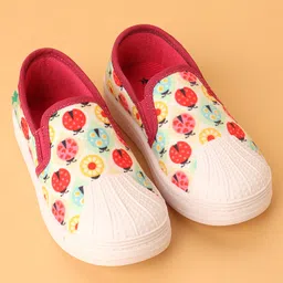 Cute Walk by Babyhug Slip On Bugs Printed Casual Shoes - Pink image 2