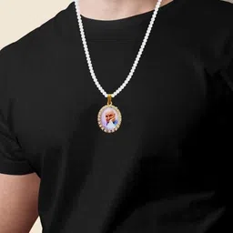 Utkarsh Gold-Plated Oval Pendants with Chains image 3