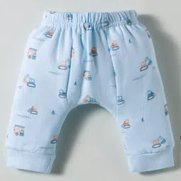 Zero Fleece Knit Full Length Printed Woollen Pants Pack of 3 - Pink Light Blue & Beige image 3