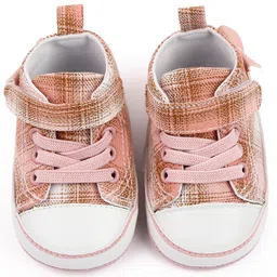 KIDLINGSS Checked Velcro Closure Booties - Light Pink image 4