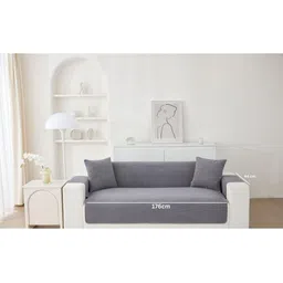 HOMETHREADS Grey & Grey Sofa Cover image 4