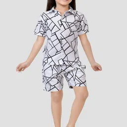 BAESD Girls Printed Pure Cotton Shirt with Shorts-image-93
