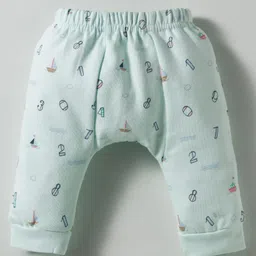 Zero Fleece Knit Full Length Printed Woollen Pants Pack of 3 - Pink Light Blue & Beige image 5