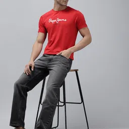 Pepe Jeans Brand Logo Printed Pure Cotton Slim Fit T-shirt image 4