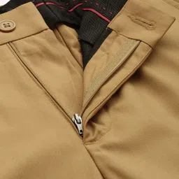 House of Pataudi Men Solid Regular Fit Rozana Formal Trousers image 2