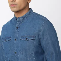 Forever 21 Blue Cotton Regular Fit Printed Shirt image 4